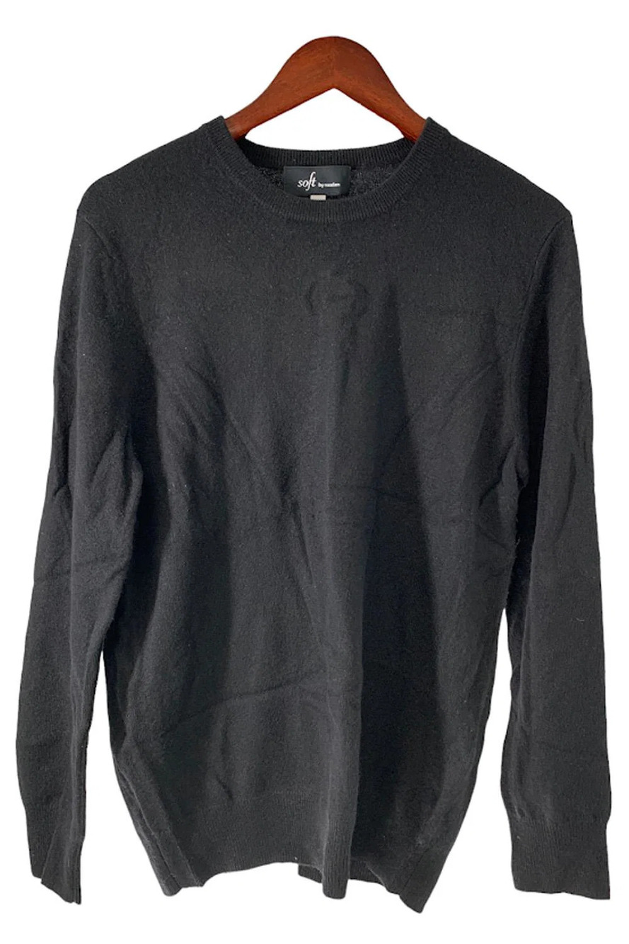 Soft by NAADAM 100% Cashmere Men's Crew Neck Sweater Black - Regular